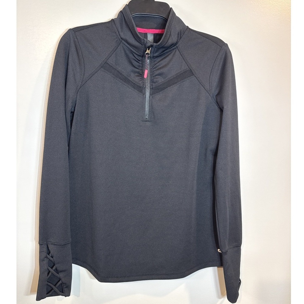 Maurices inMOTION Womens Small Black 1/4 Zip Active Pullover Top Thumbholes